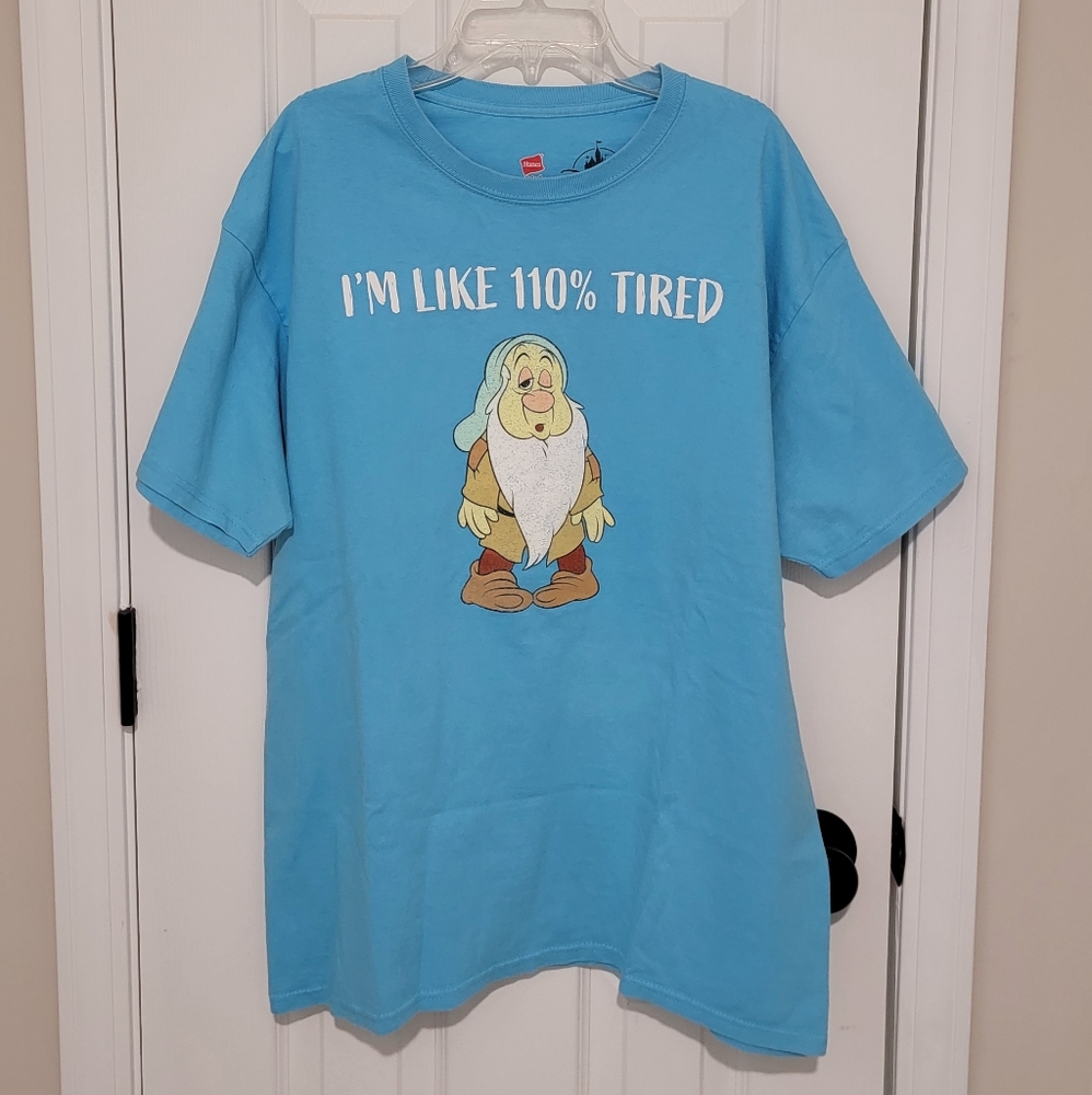 Women's Disney Blue Snow White Sleepy Dwarf T-Shirt (Size L)